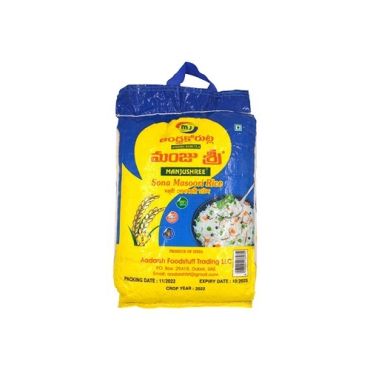 Manjushree Sona Masoori Rice 5 Kg, 8 Pieces Per Carton